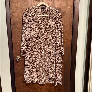 Leopard Print Long sheer Kimono Cardigan